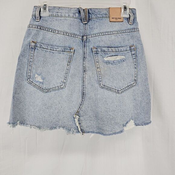 Free People We The Free Brea Cut Off Mini Skirt Women's Size 26 Button Fly Denim - Picture 7 of 9
